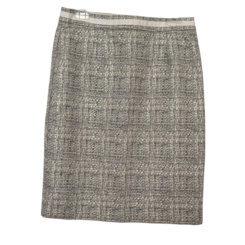 Boden Gold Metallic Tweed Pencil Skirt Size 8R